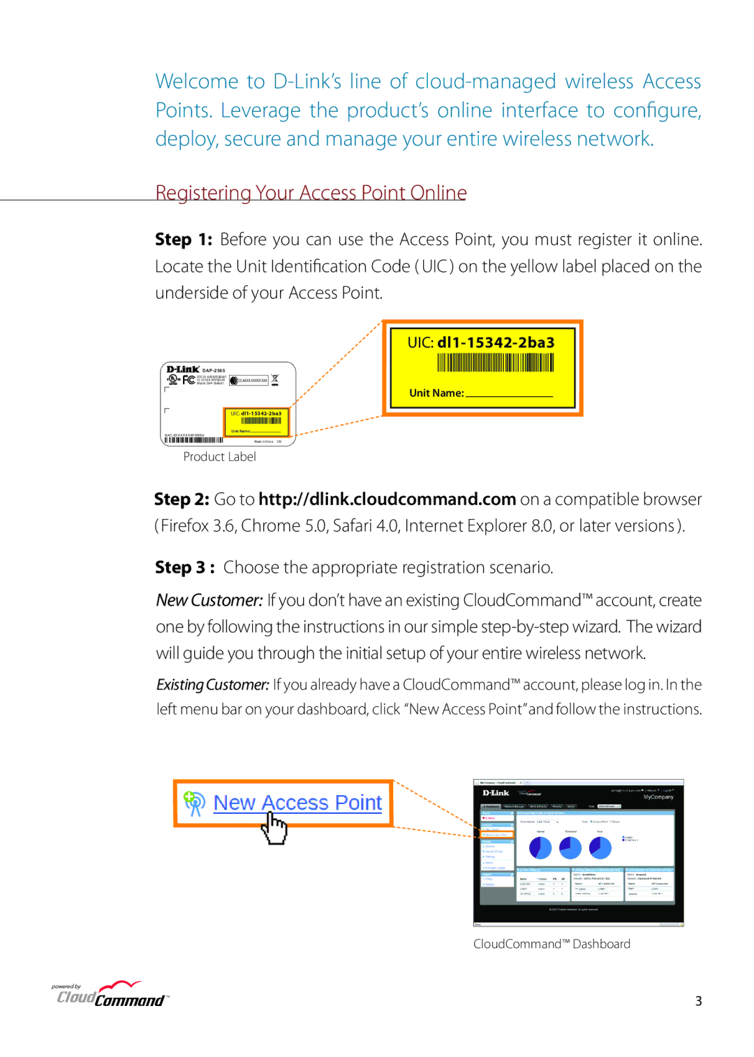 D-Link airpremier n dual band poe access point manual Registering Your Access Point Online, UIC dl1-15342-2ba3 