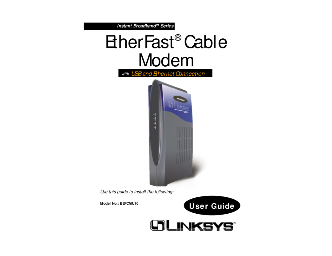 D-Link BEFCMU10 manual EtherFast Cable Modem 