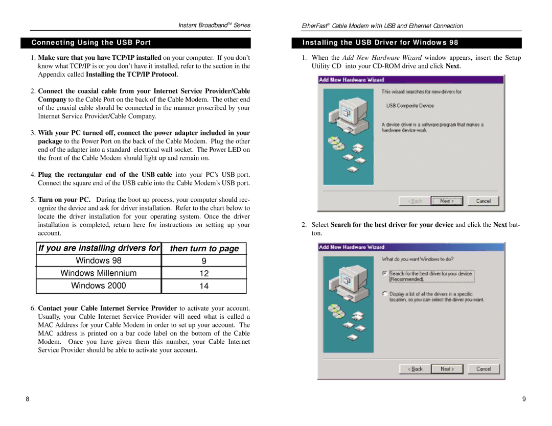 D-Link BEFCMU10 manual Connecting Using the USB Port, Installing the USB Driver for Windows 