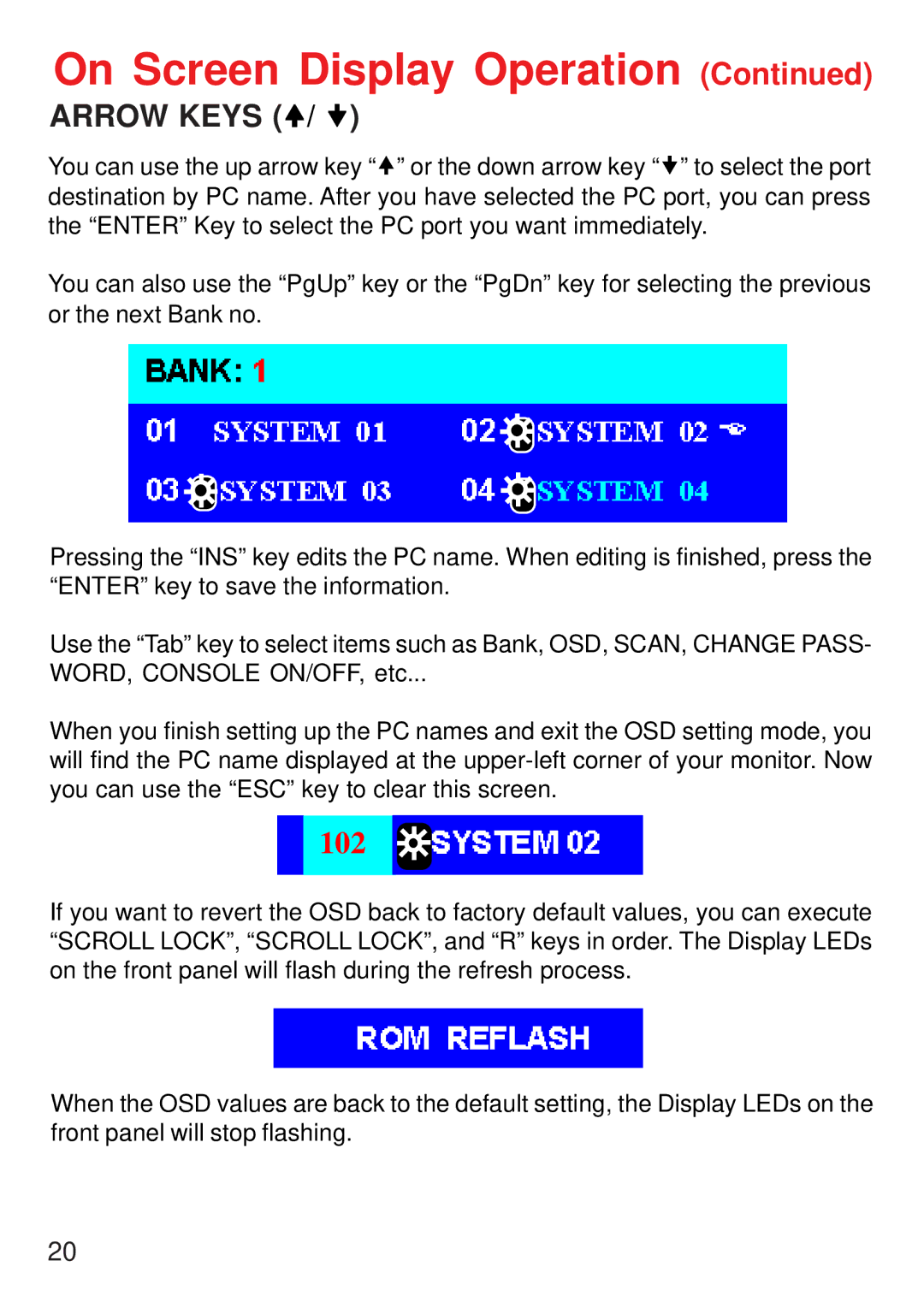 D-Link D-Link DKVM-16 manual Arrow Keys 