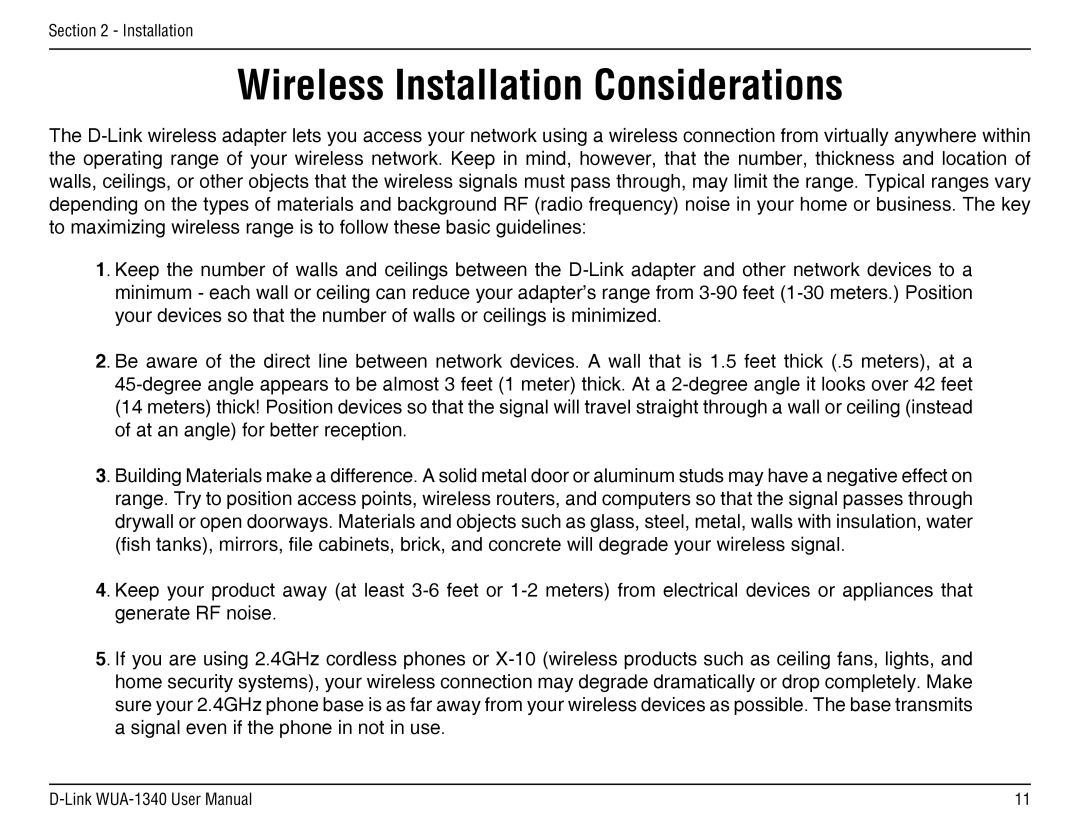 D-Link d-link wireless manual Wireless Installation Considerations 