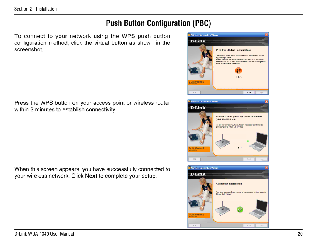 D-Link d-link wireless manual Push Button Configuration PBC 