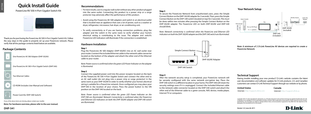 D-Link d-link user manual Quick Install Guide, Package Contents 