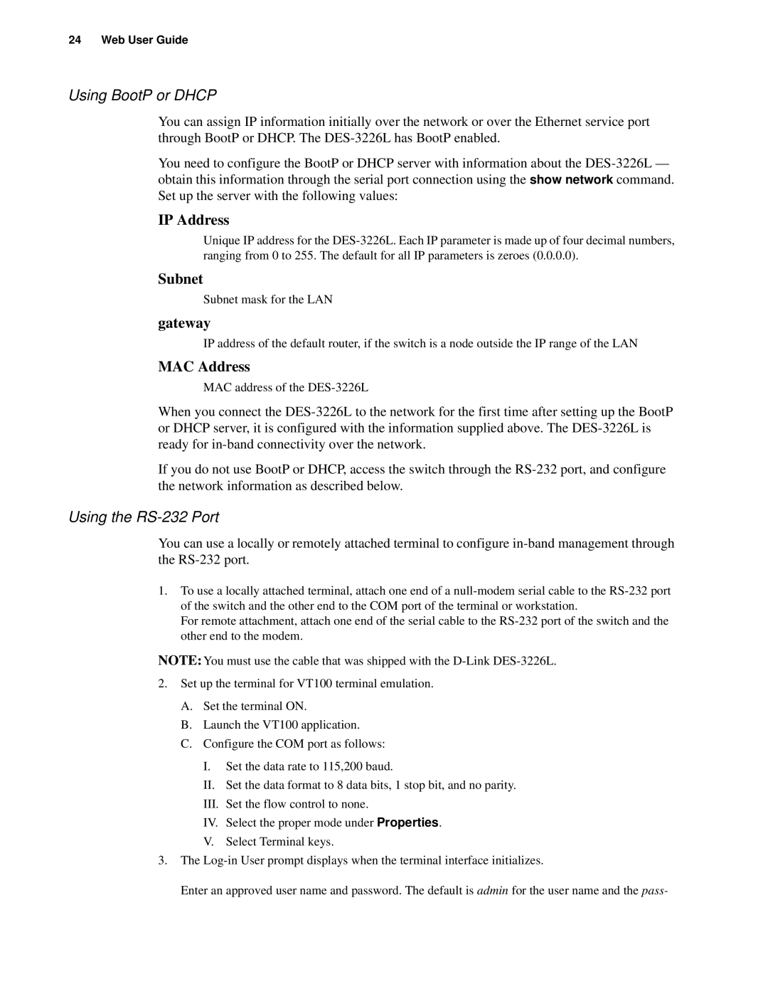 D-Link d-link manual Subnet 