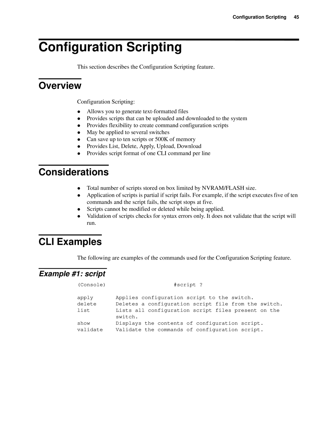 D-Link d-link manual Configuration Scripting, Considerations, Example #1 script 