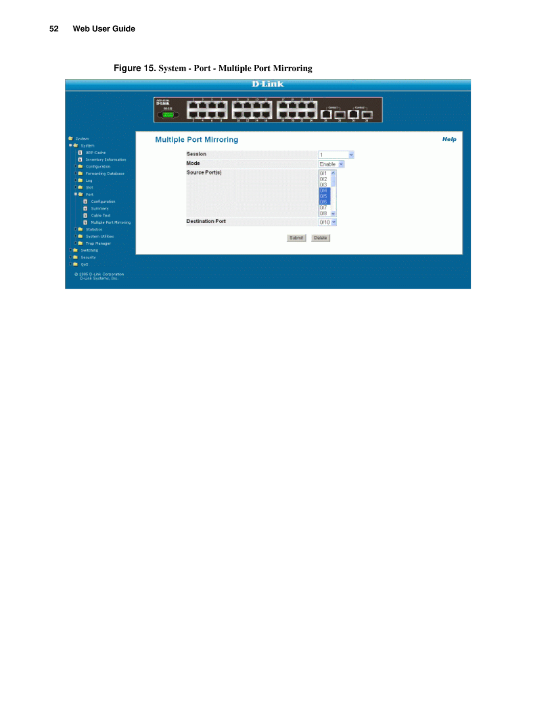 D-Link d-link manual System Port Multiple Port Mirroring 