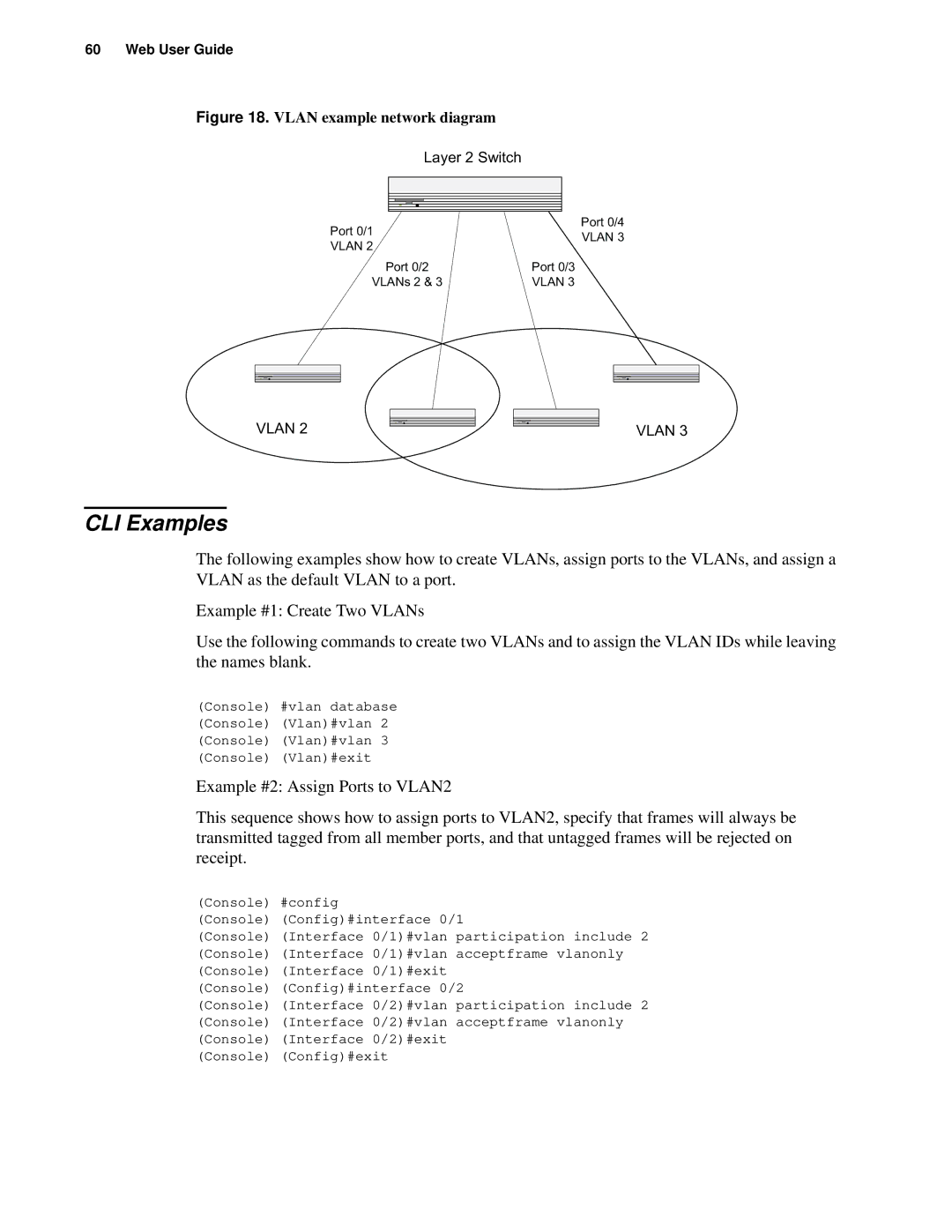 D-Link d-link manual CLI Examples, Vlan example network diagram 