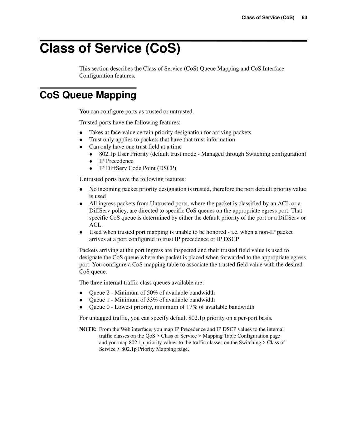 D-Link d-link manual Class of Service CoS, CoS Queue Mapping 