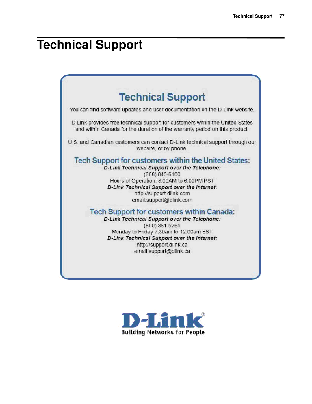 D-Link d-link manual Technical Support 