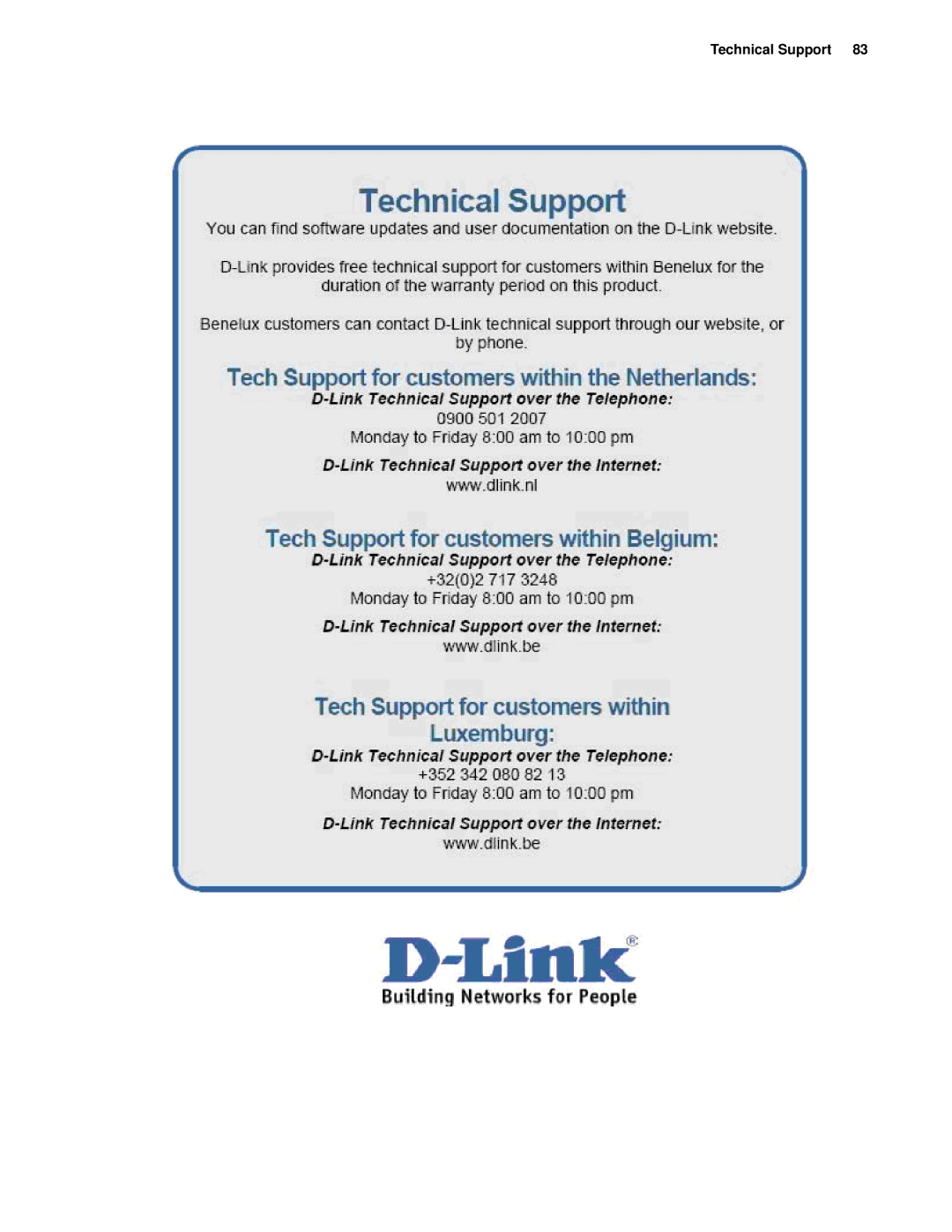 D-Link d-link manual Technical Support 