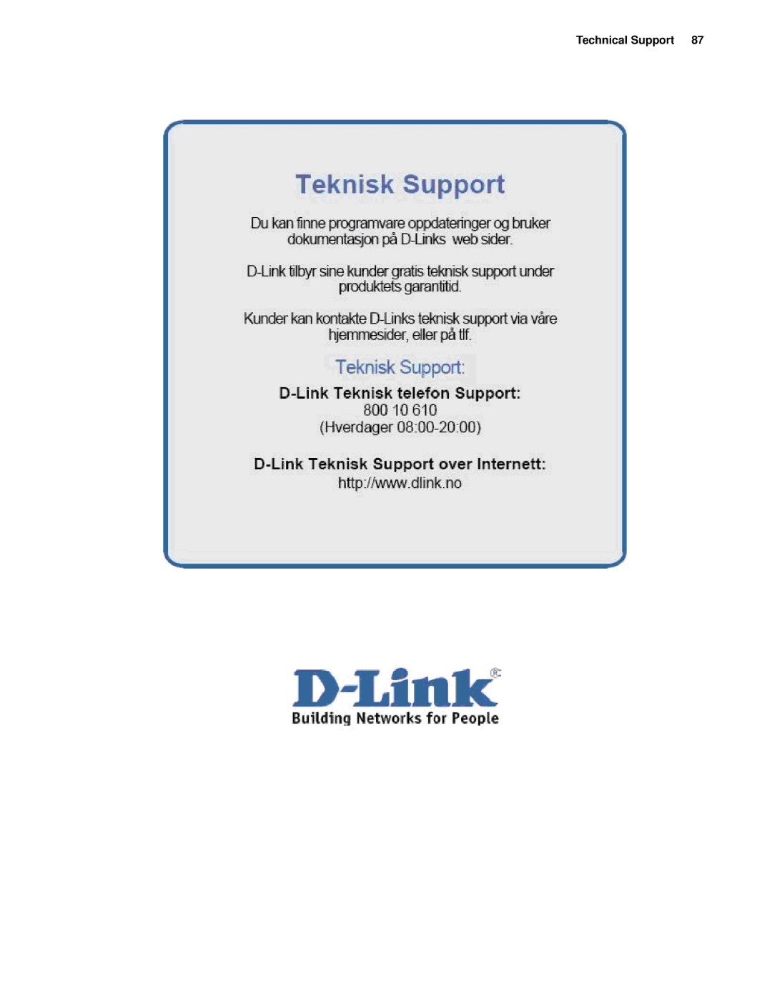 D-Link d-link manual Technical Support 