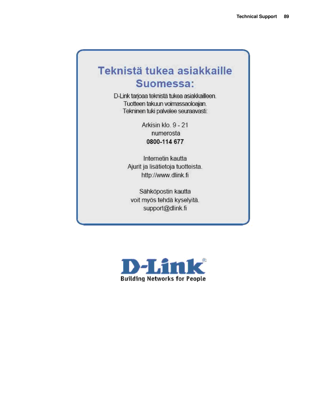 D-Link d-link manual Technical Support 