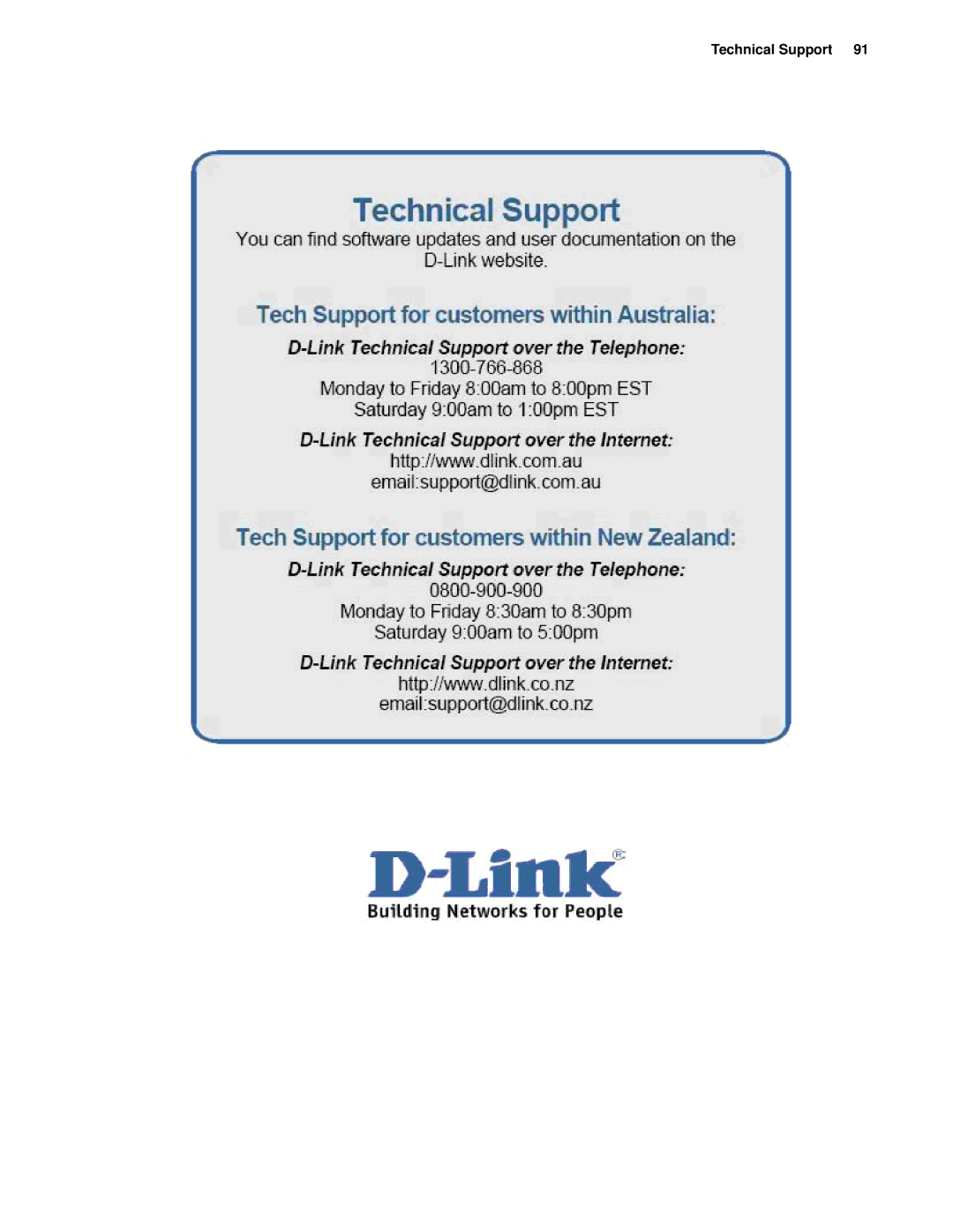 D-Link d-link manual Technical Support 