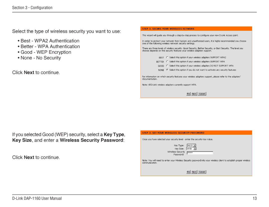 D-Link DAP-1160 manual Click Next to continue 