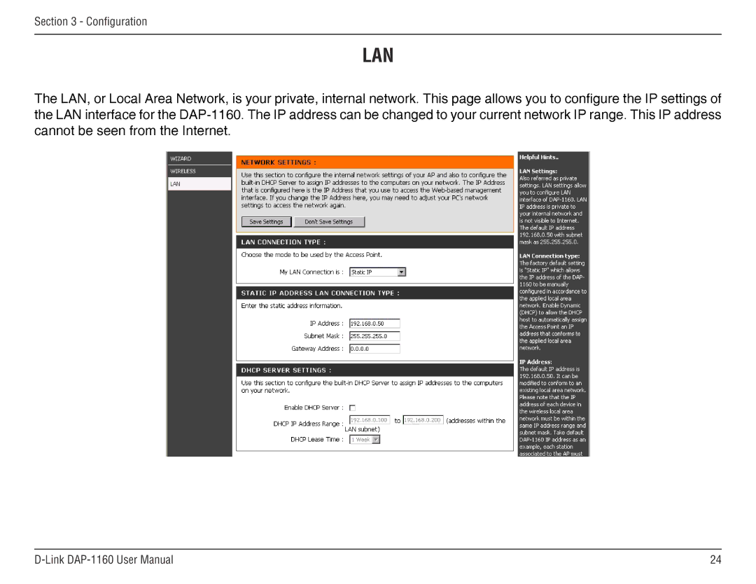 D-Link DAP-1160 manual Lan 
