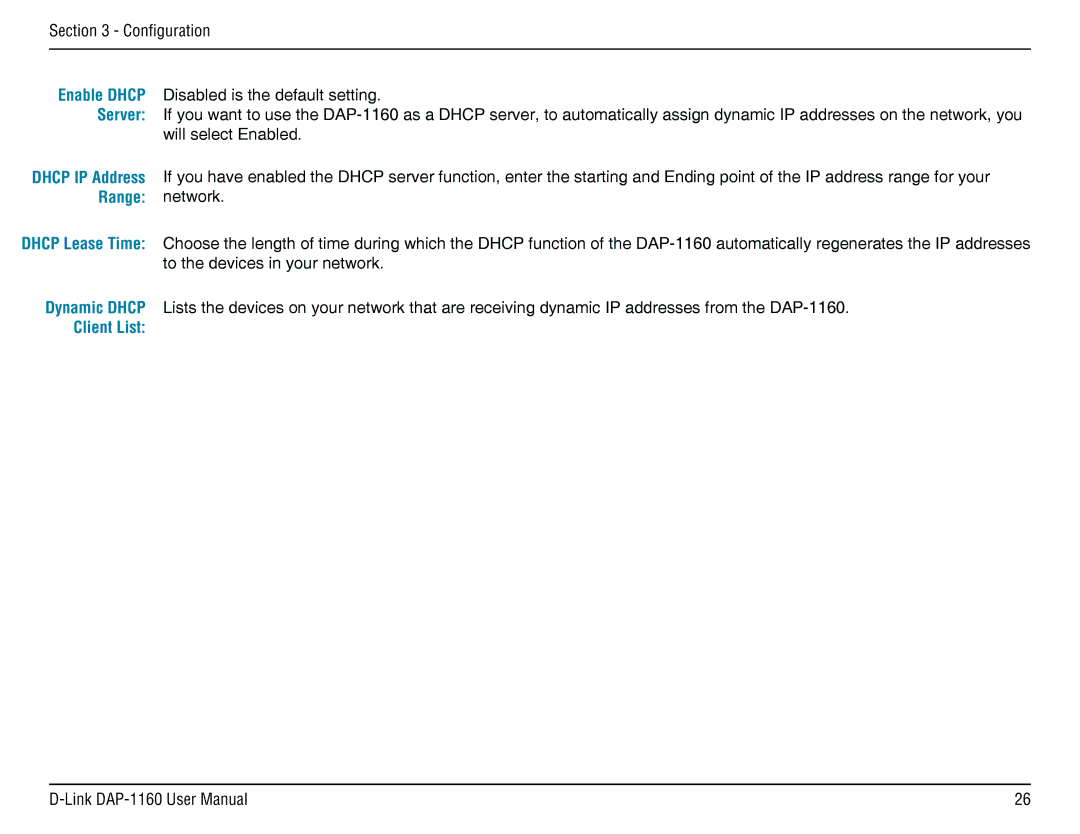 D-Link DAP-1160 manual Client List 