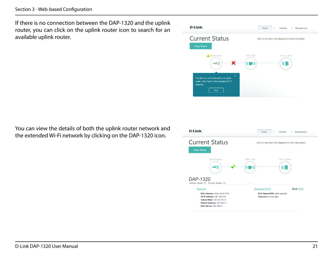 D-Link dap-1320 user manual Web-based Configuration 