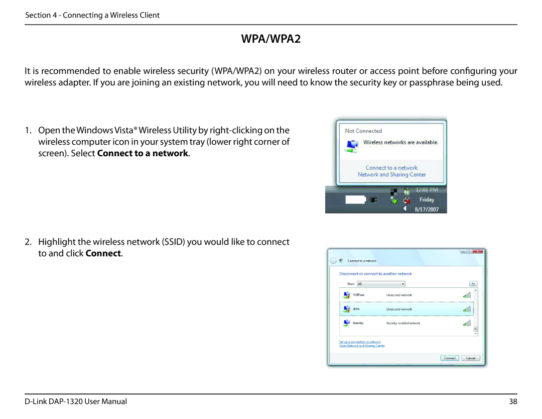 D-Link dap-1320 user manual WPA/WPA2 