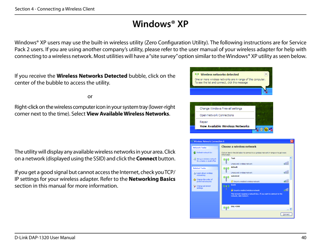 D-Link dap-1320 user manual Windows XP 