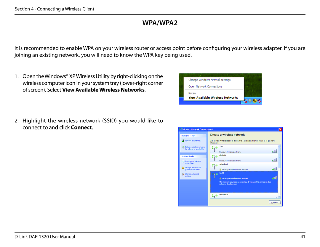 D-Link dap-1320 user manual WPA/WPA2 