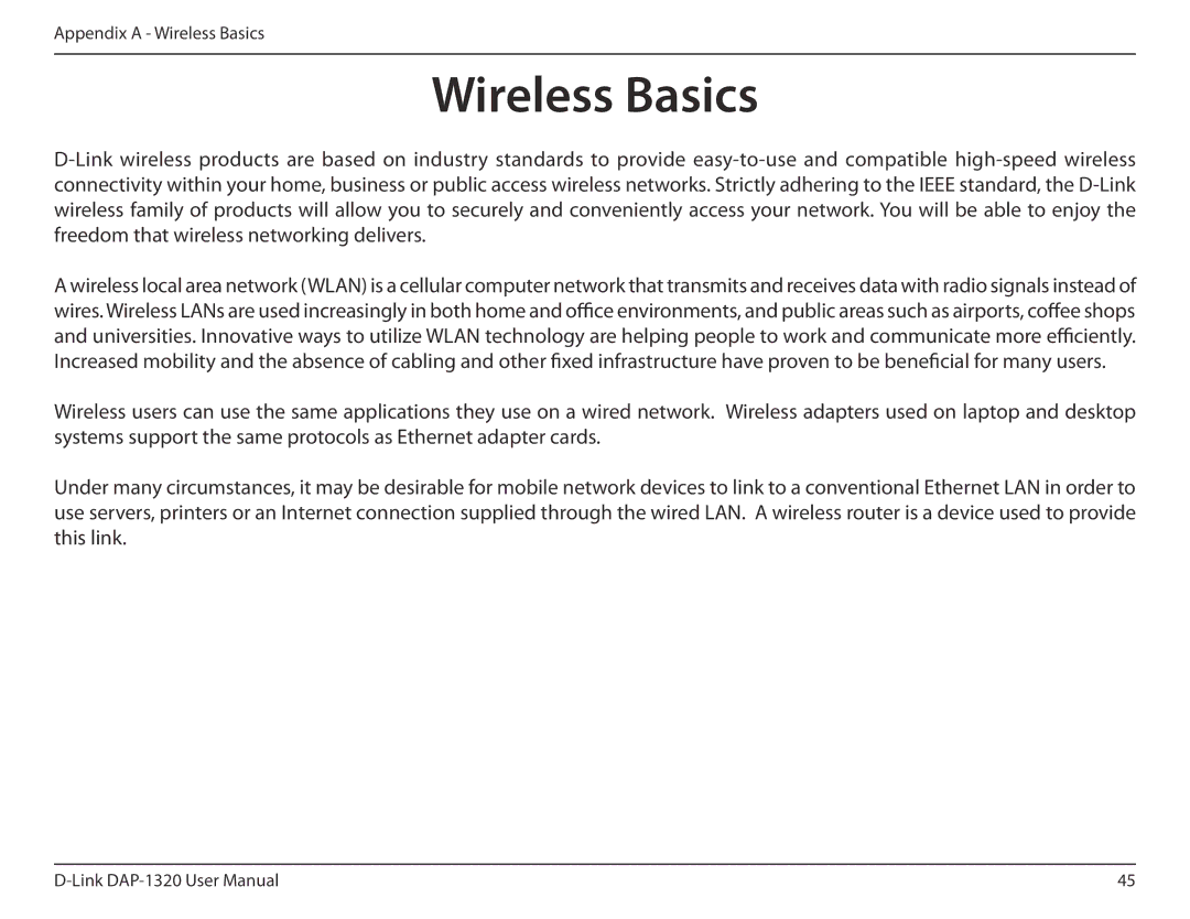 D-Link dap-1320 user manual Wireless Basics 