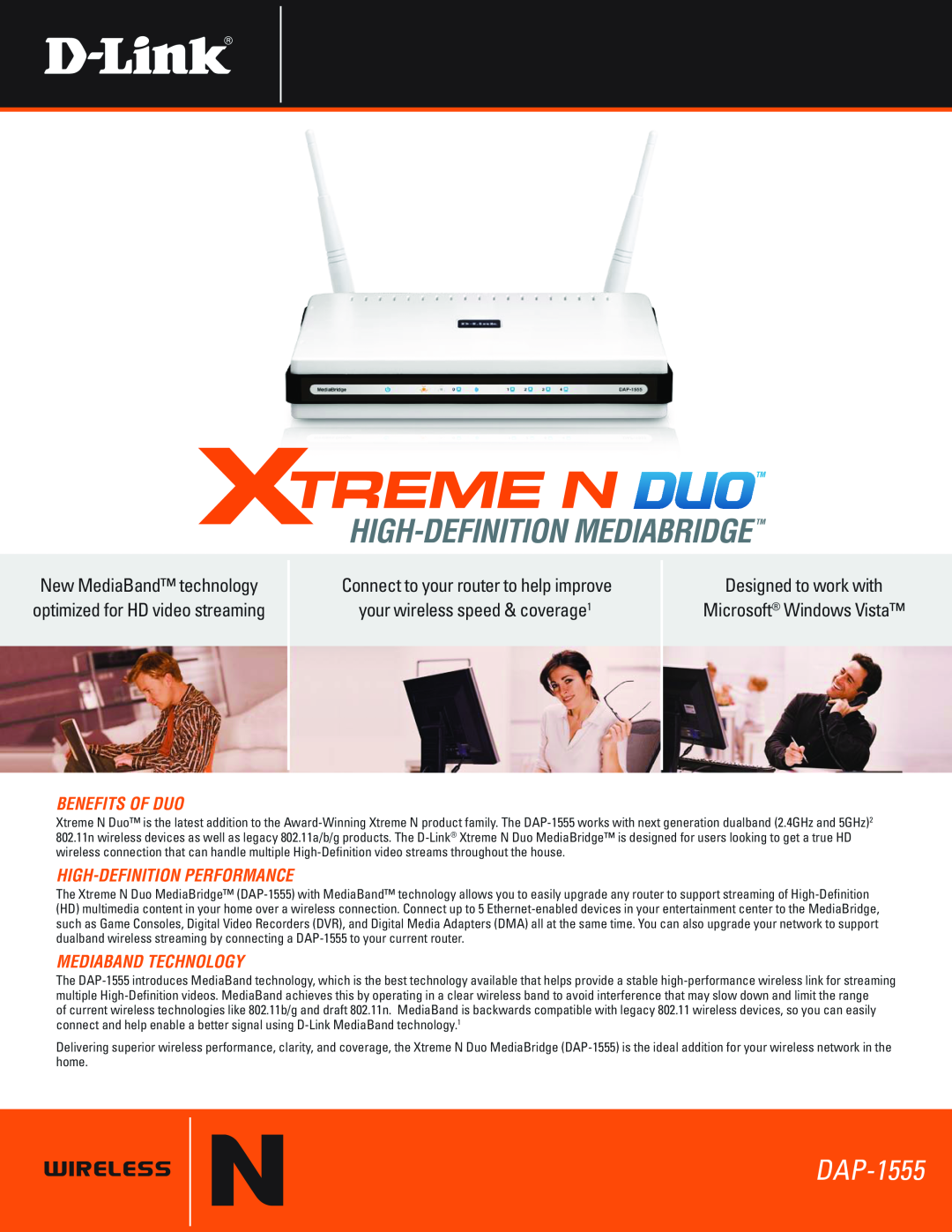 D-Link DAP-1555 manual Benefits Of Duo, High-Definition Performance, Mediaband Technology 