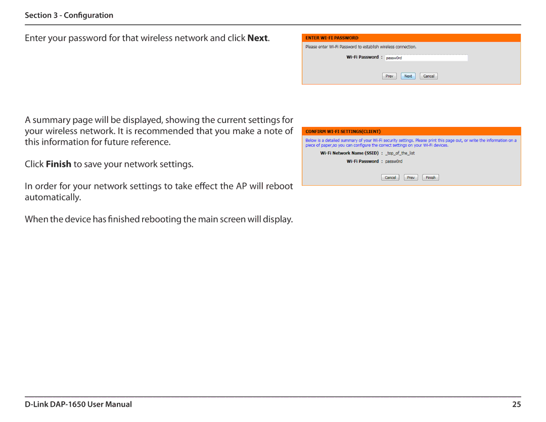 D-Link DAP-1650 user manual Configuration 