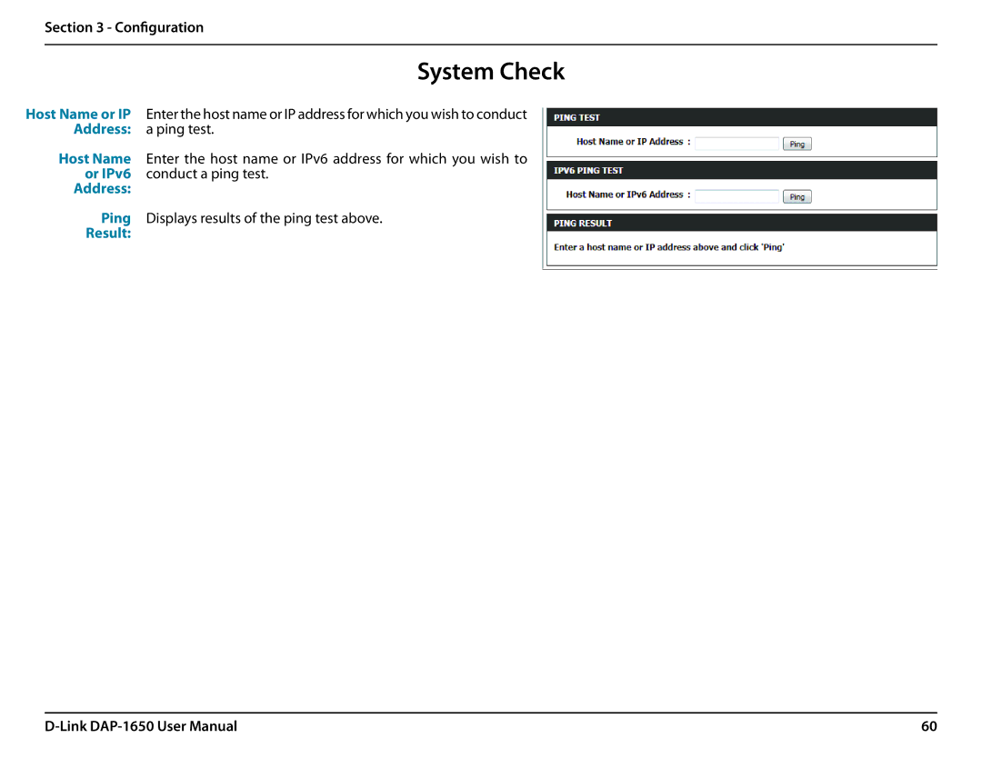 D-Link DAP-1650 user manual System Check, Result 