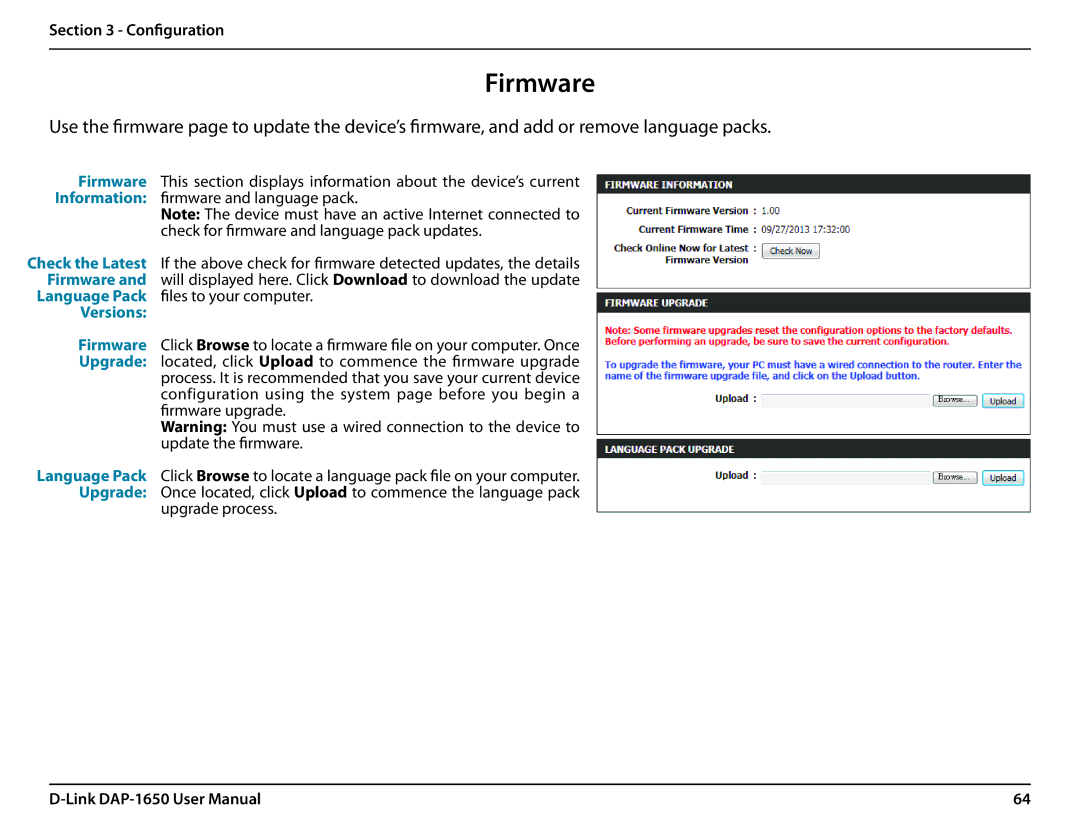 D-Link DAP-1650 user manual Firmware 