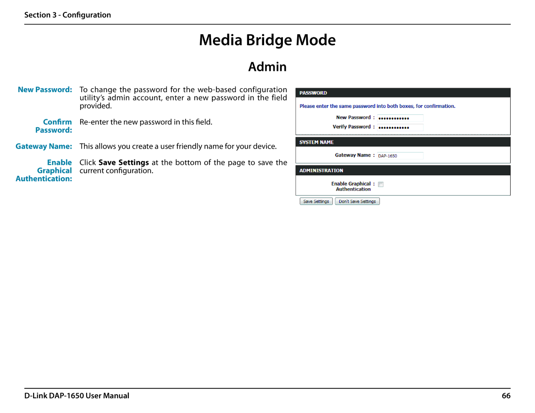 D-Link DAP-1650 user manual Media Bridge Mode 