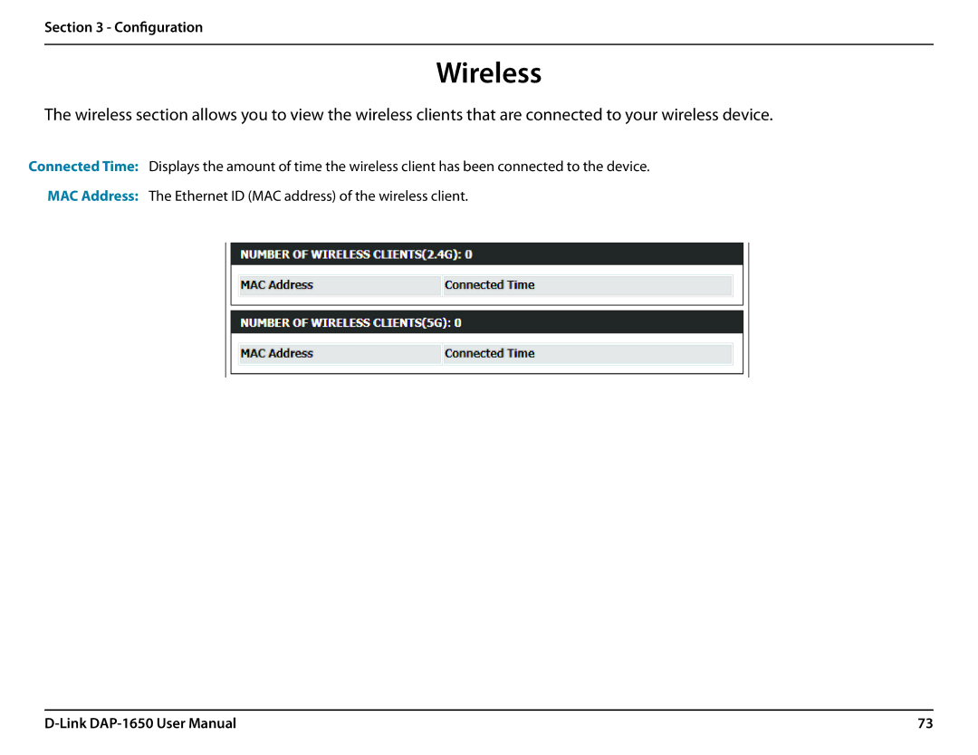 D-Link DAP-1650 user manual Wireless 