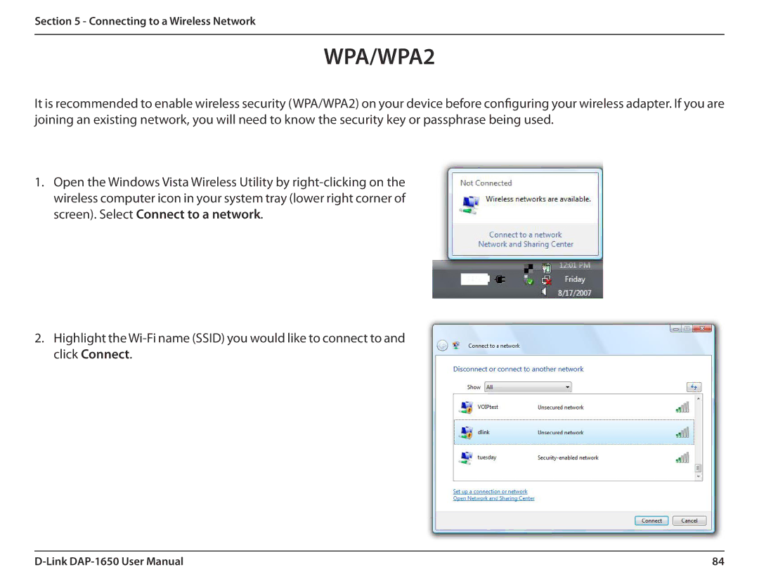 D-Link DAP-1650 user manual WPA/WPA2 