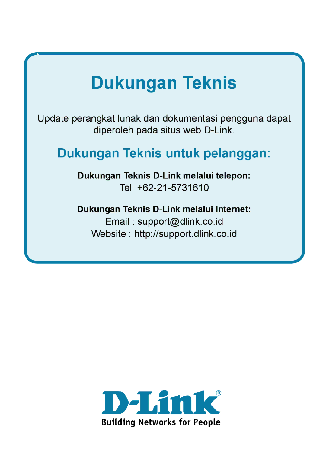 D-Link DAP-3220 manual Dukungan Teknis 