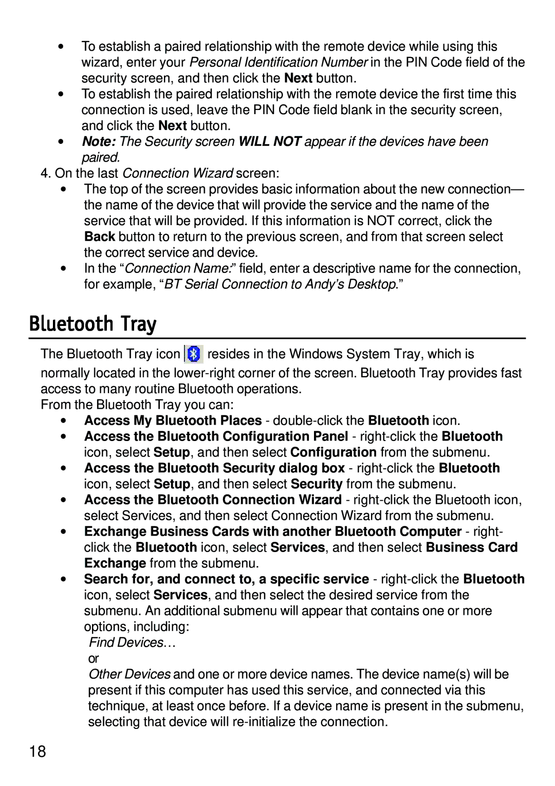 D-Link dbt-120 manual Bluetooth Tray, Find Devices… or 