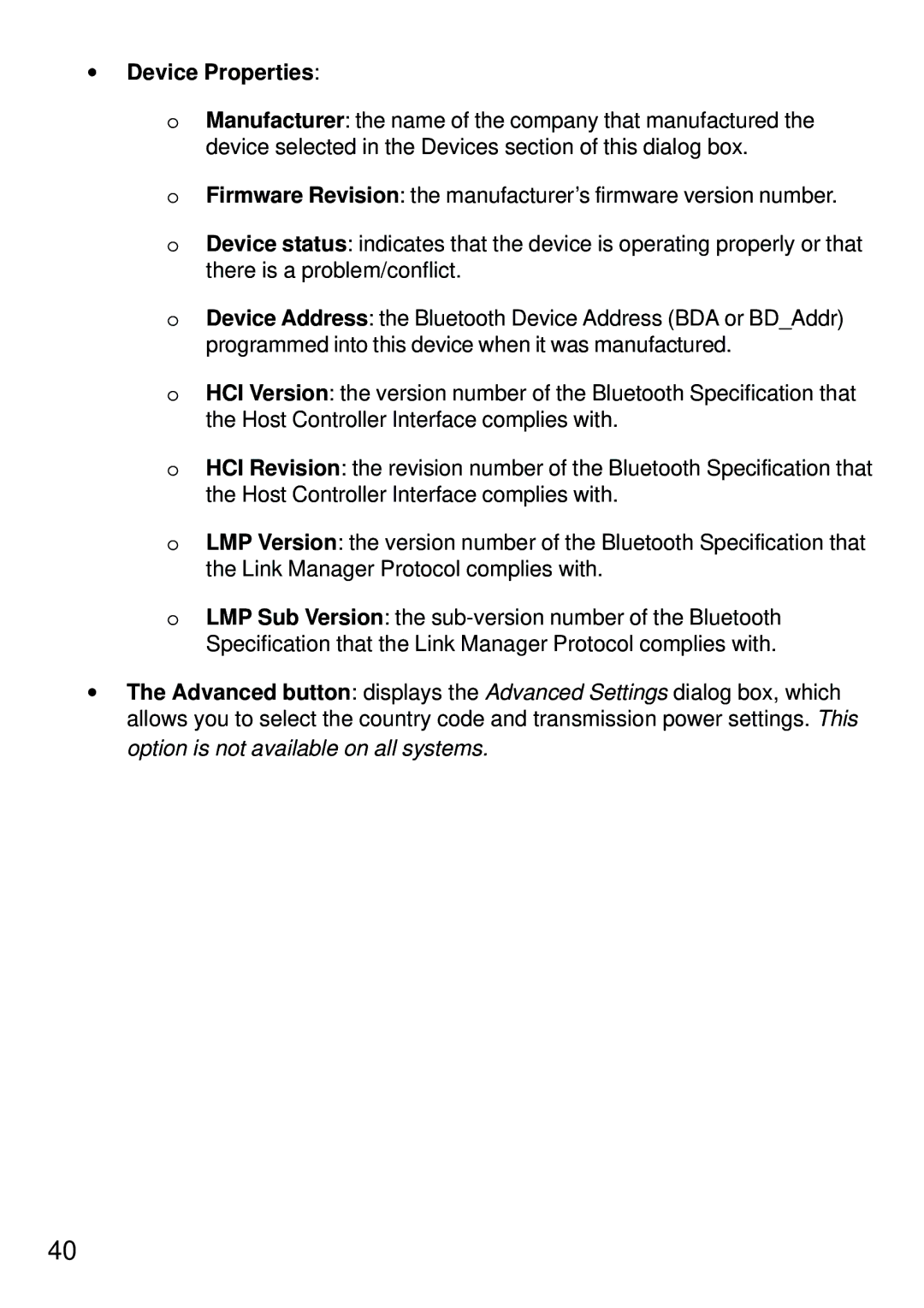 D-Link dbt-120 manual Device Properties 