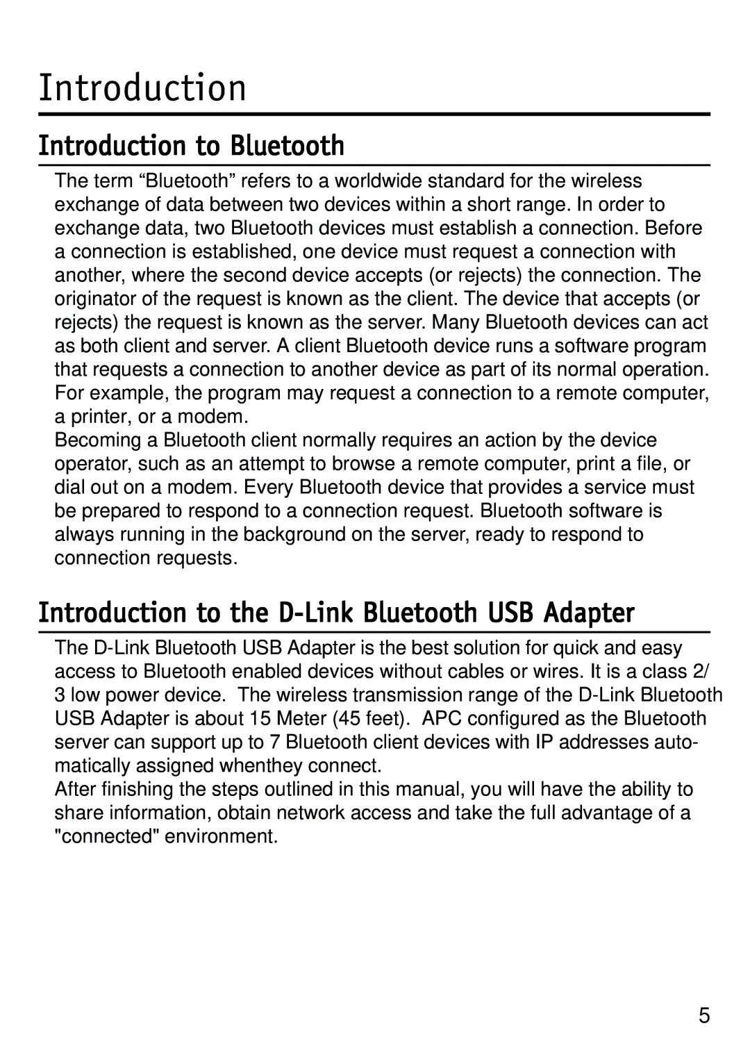 D-Link dbt-120 manual Introduction to Bluetooth, Introduction to the D-Link Bluetooth USB Adapter 