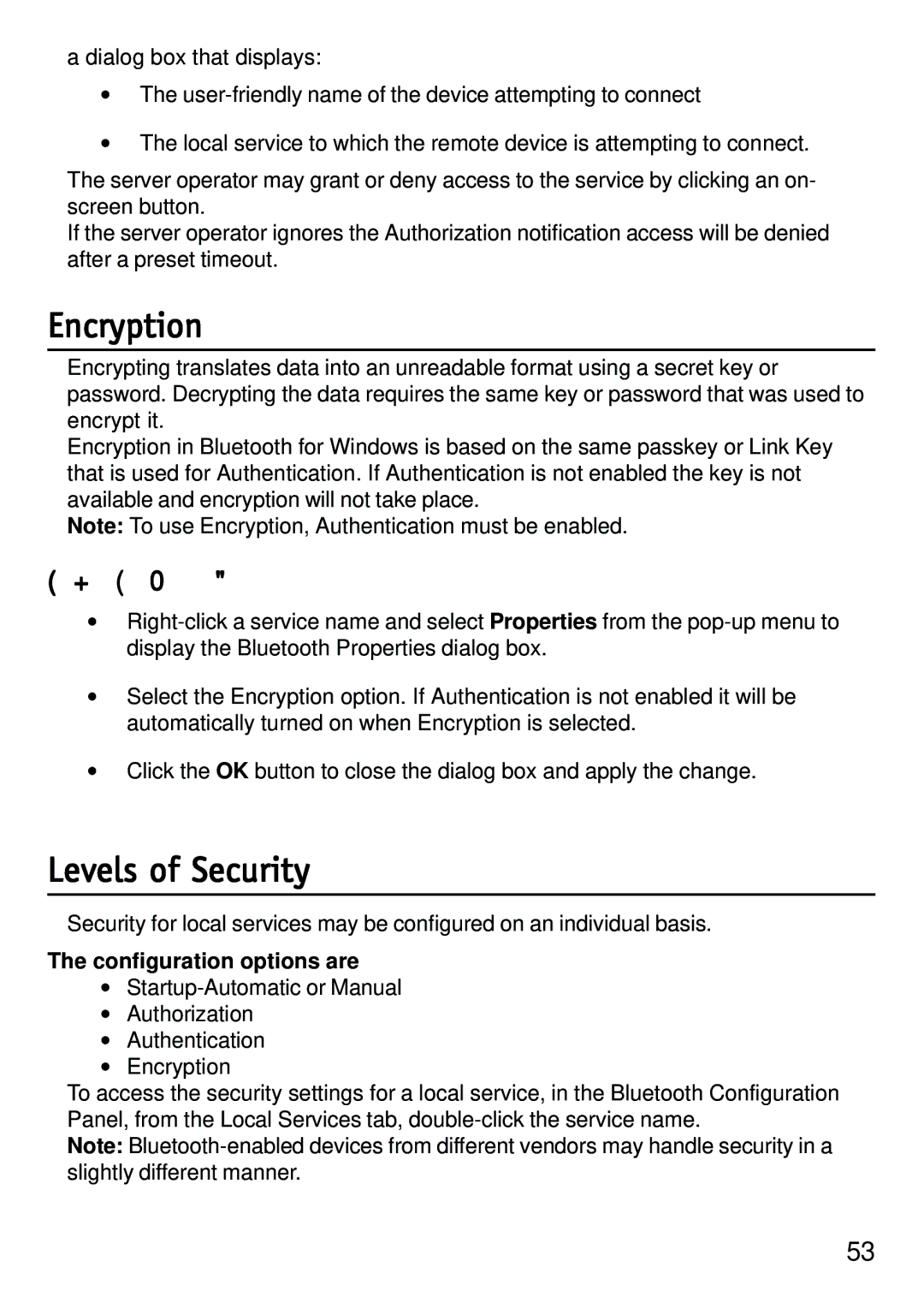 D-Link dbt-120 manual Levels of Security, Enable Encryption for a service, Configuration options are 