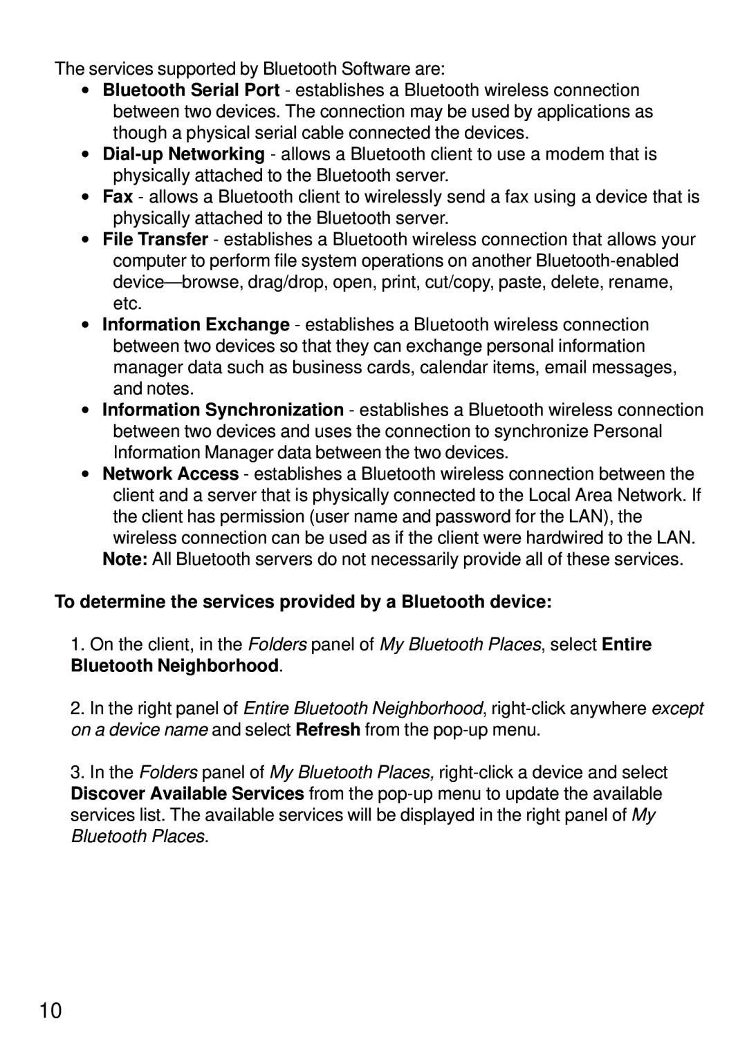 D-Link dbt-120 manual To determine the services provided by a Bluetooth device 