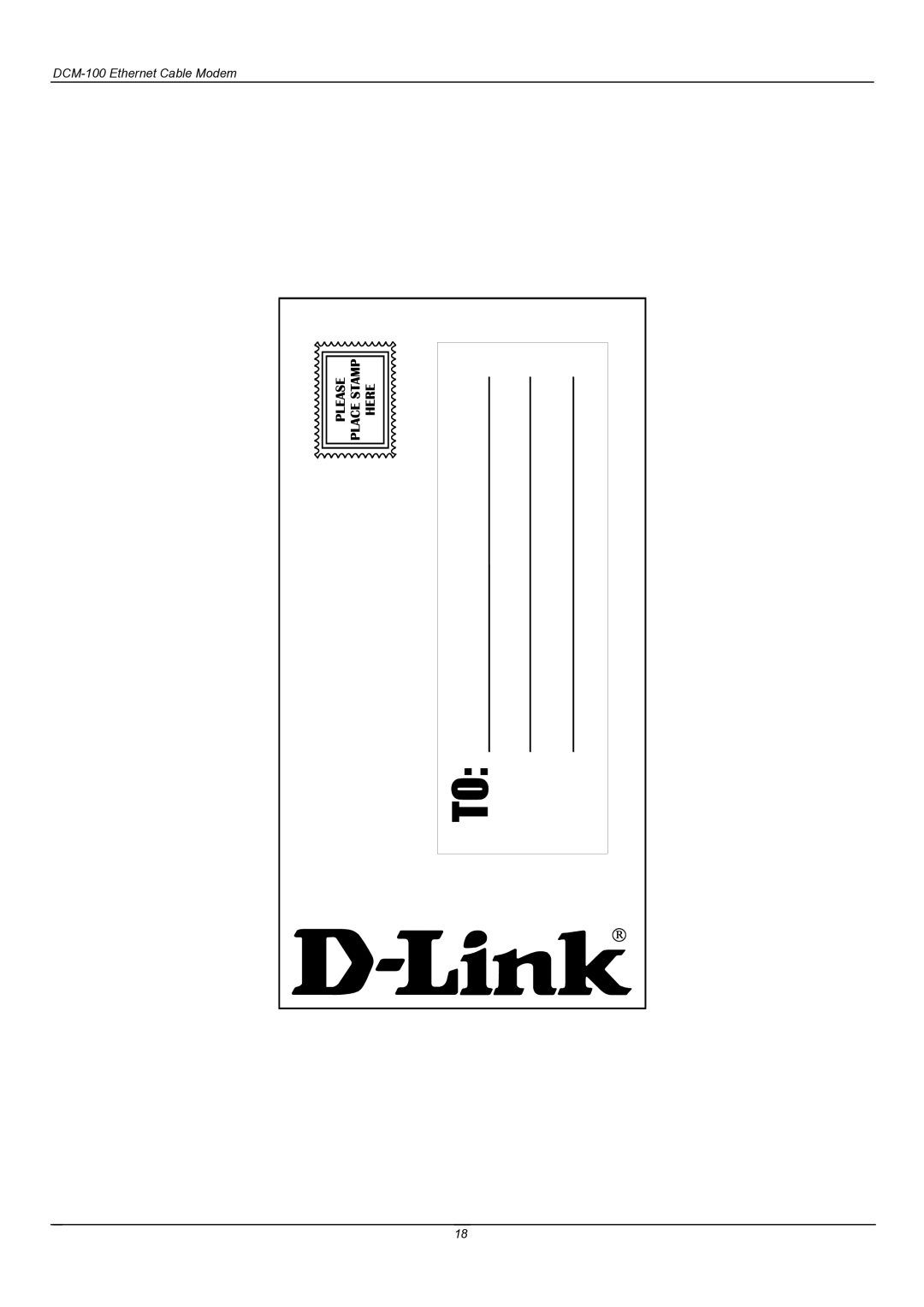 D-Link user manual DCM-100 Ethernet Cable Modem 