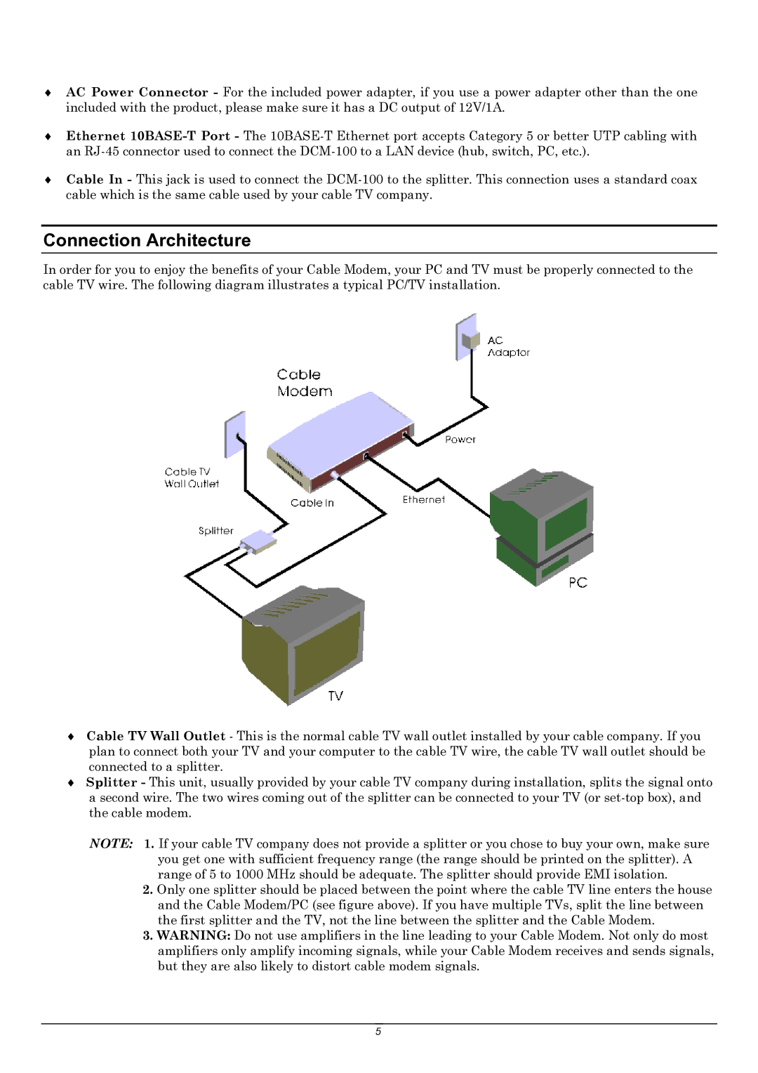 D-Link DCM-100 user manual Connection Architecture 