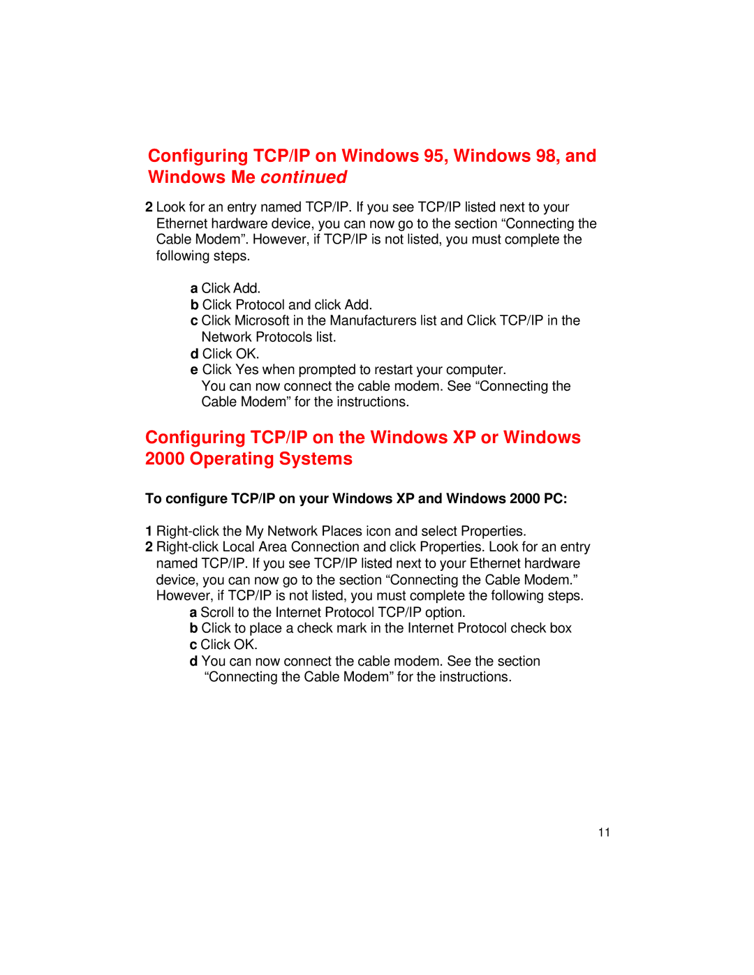 D-Link DCM-201 manual To configure TCP/IP on your Windows XP and Windows 2000 PC 