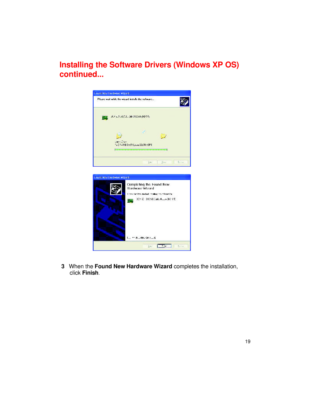 D-Link DCM-201 manual Installing the Software Drivers Windows XP OS 