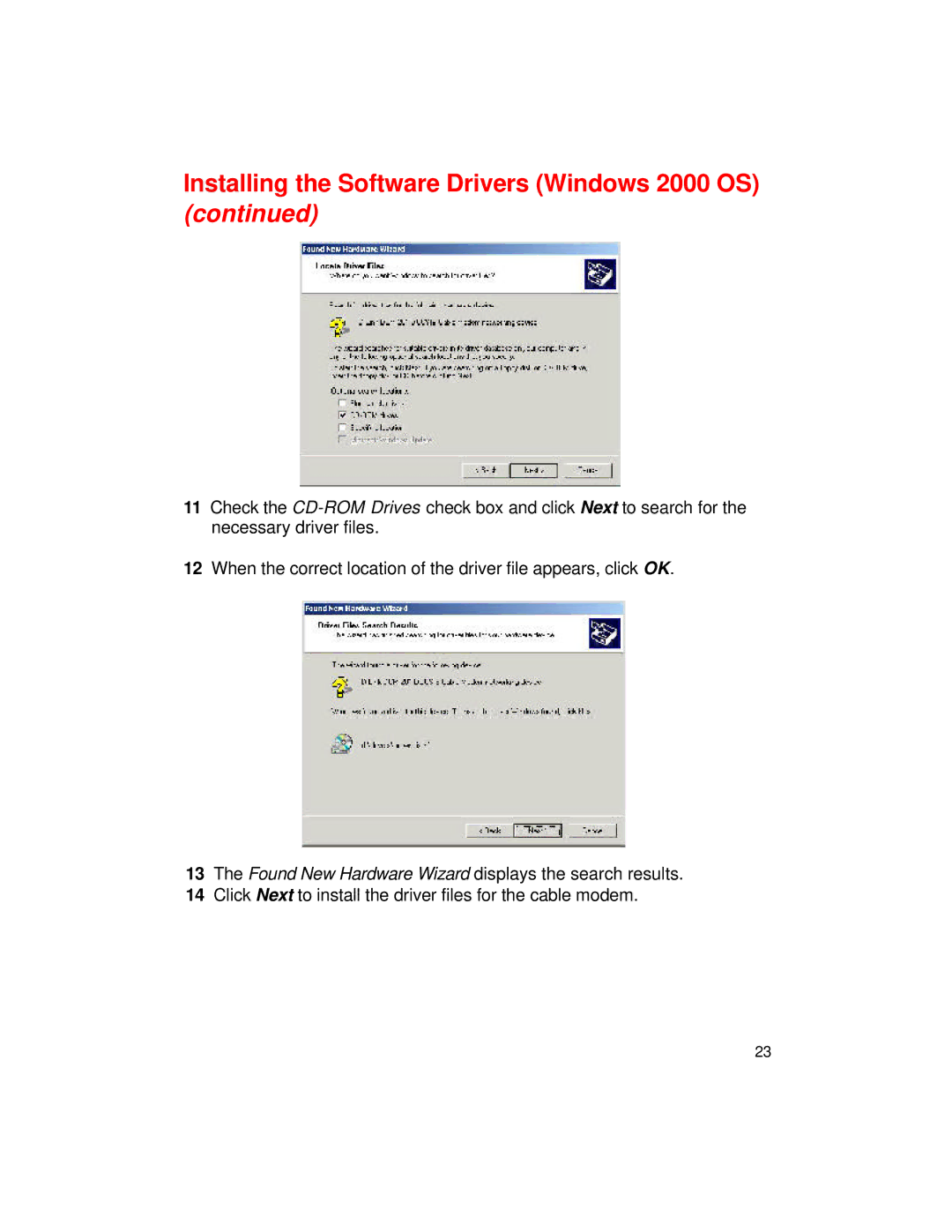 D-Link DCM-201 manual Installing the Software Drivers Windows 2000 OS 