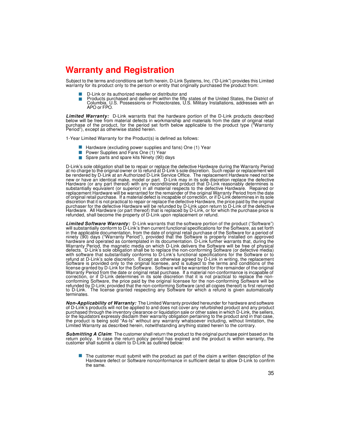 D-Link DCM-201 manual Warranty and Registration 