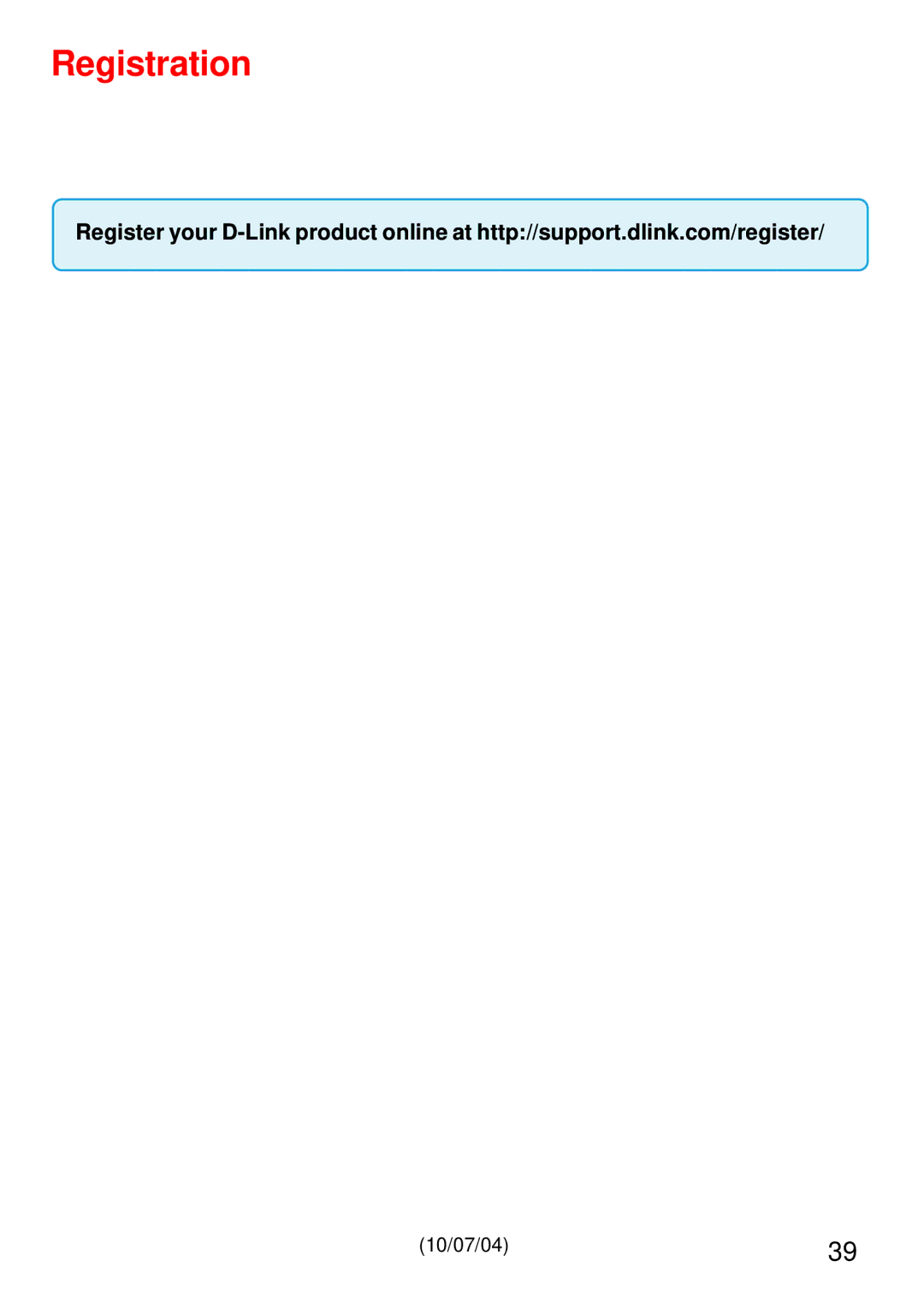 D-Link DCM-202 manual Registration 