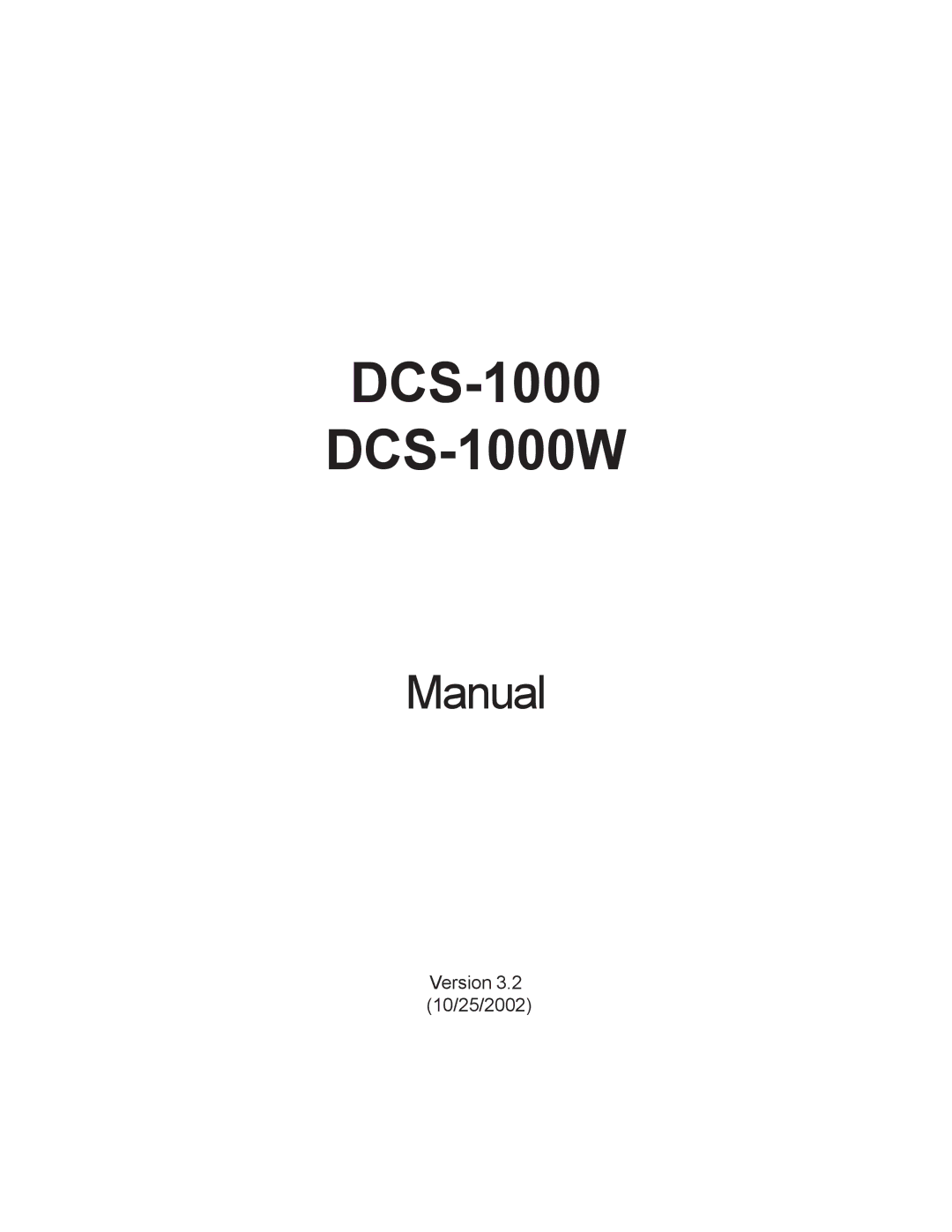 D-Link manual DCS-1000 DCS-1000W 