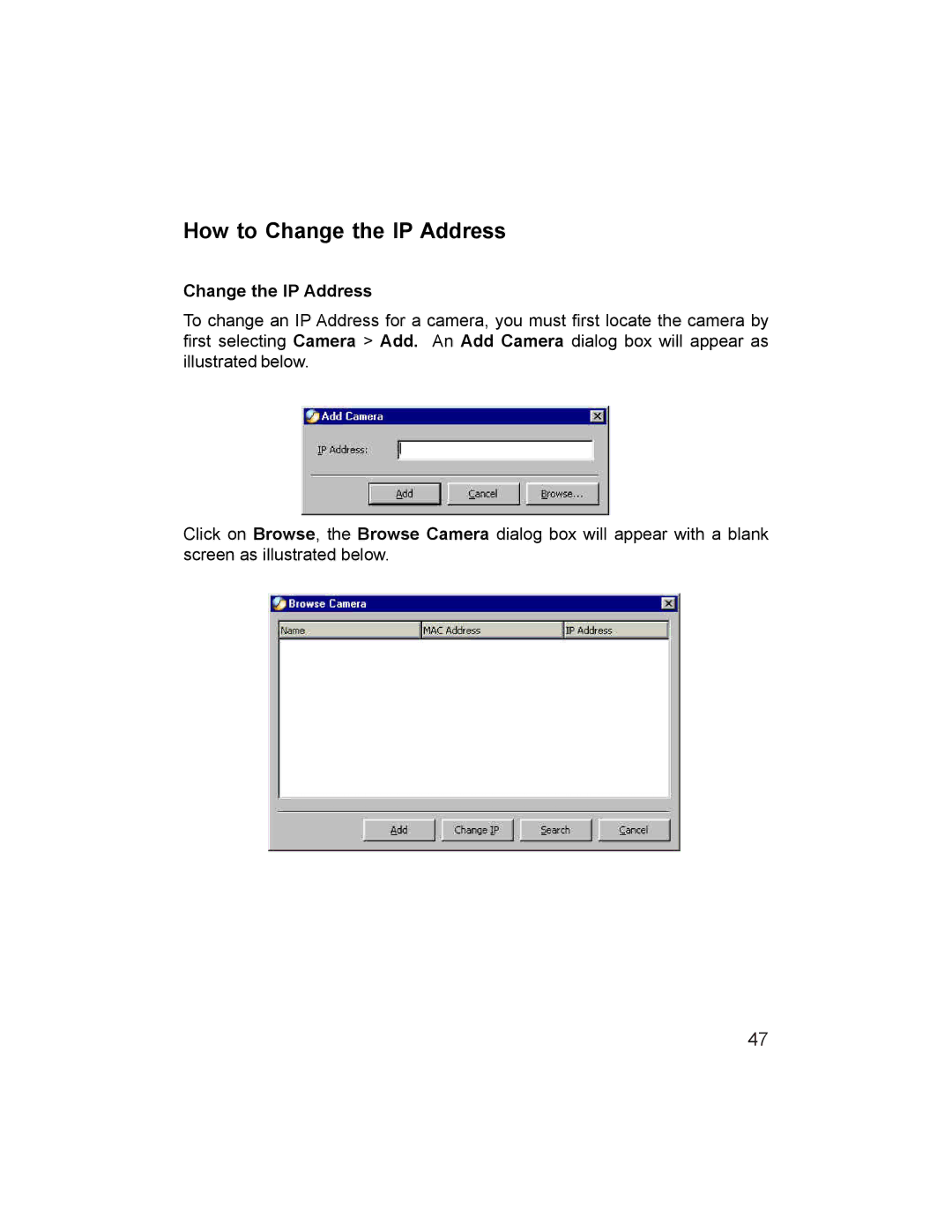 D-Link DCS-1000W manual How to Change the IP Address 