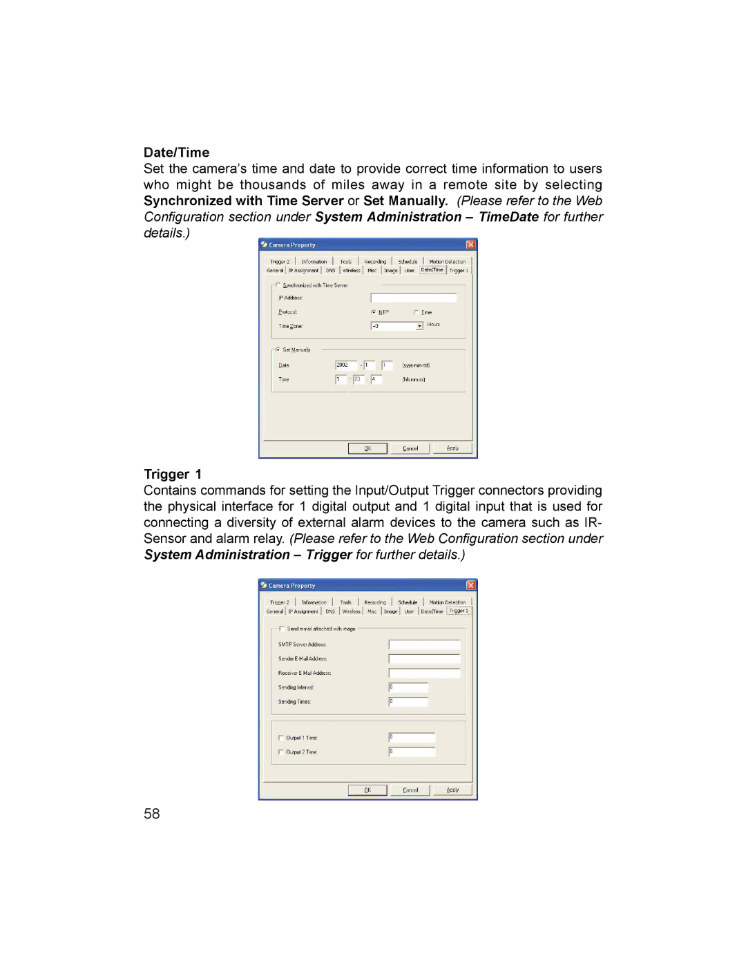 D-Link DCS-1000W manual Date/Time, Trigger 