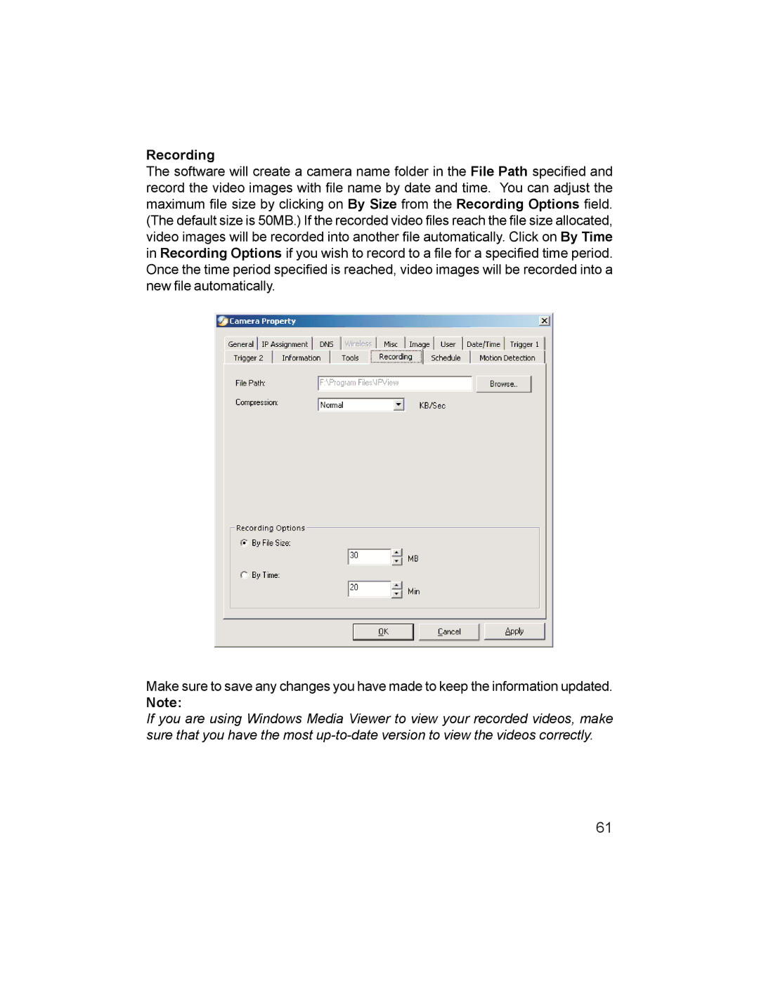 D-Link DCS-1000W manual Recording 