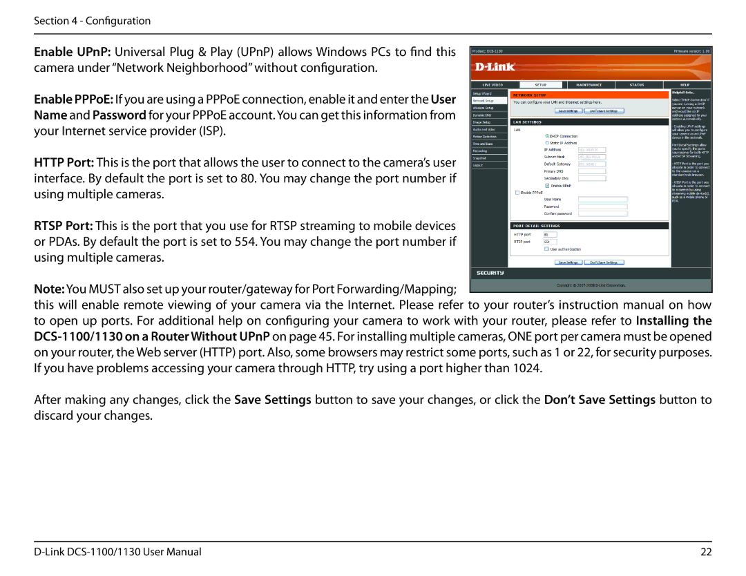 D-Link DCS-1130 manual Configuration 